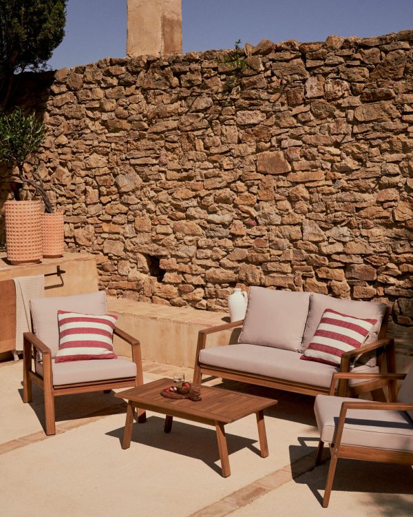 Frares Комплект 2-местный диван, 2 кресла и журнальный столик из массива акации — изображение 3