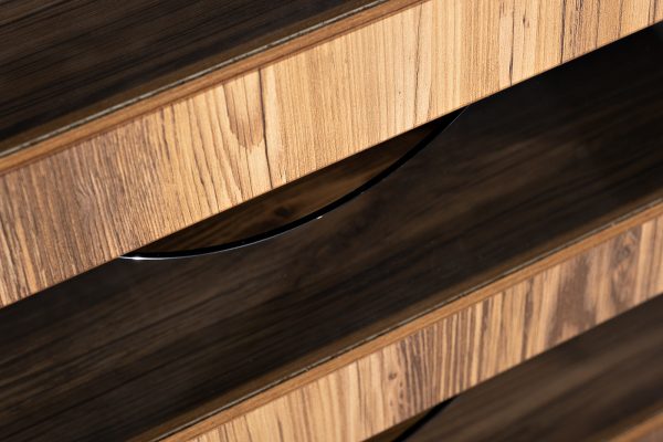 GD-10002 Шкаф Alto двухдверный c выдвижными ящиками, цвет орех, дверцы стекло 100*57*230см — изображение 4