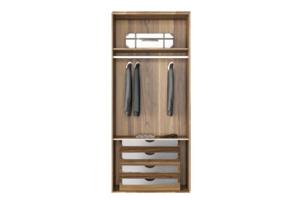 GD-10002 Шкаф Alto двухдверный c выдвижными ящиками, цвет орех, дверцы стекло 100*57*230см — изображение 5