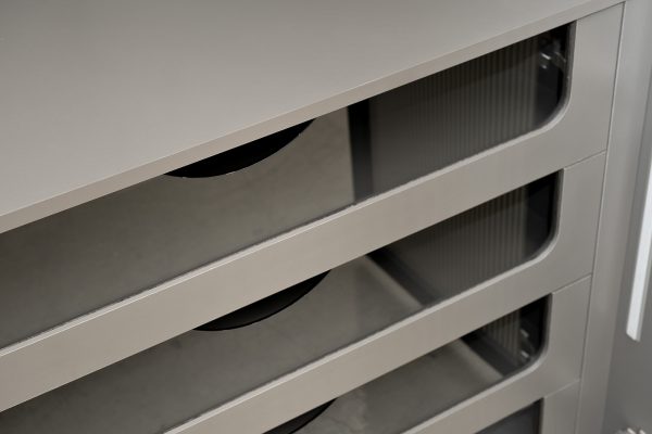 GD-10012-6 Шкаф Alto двухд c выдвиж ящик, цвет серый Кобальт, дверцы стекло(рифленое) 100*57*228.5см — изображение 4