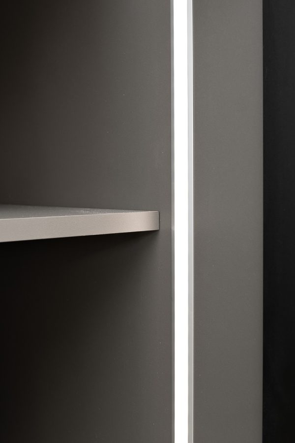 GD-10013-6 Шкаф Alto двухд с полками, цвет серый Кобальт, дверцы стекло(тонир) 100*57*228.5см — изображение 4