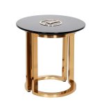 GD-ET002 Стол журнальный D'Oro Garda Decor черный мрам. d50*50см