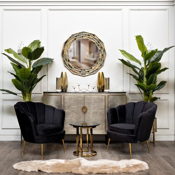 GD-ET002 Стол журнальный D'Oro Garda Decor черный мрам. d50*50см — изображение 5