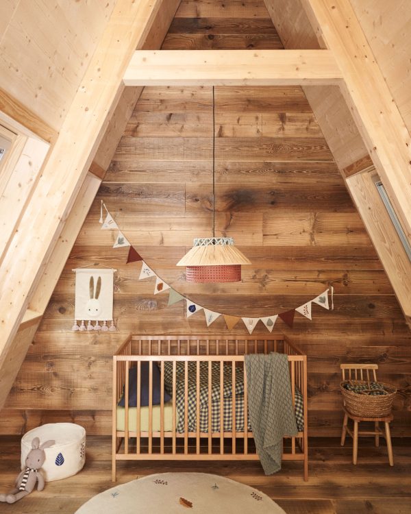 Гобелен Yanil из белого хлопка с кроликом и розовыми кисточками 40 x 30 см — изображение 2