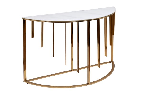 GY-00003 Консоль мрам.стекло/золото 120*40*80см — изображение 2
