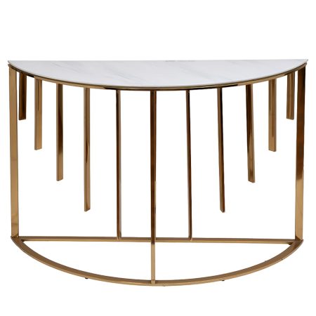 GY-00003 Консоль мрам.стекло/золото 120*40*80см