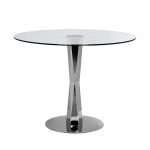 GY-08074 Стол обеденный стекло прозр/хром d.100*76см