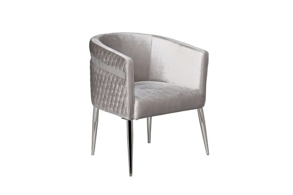 GY-08200 Cтул велюр серый/хром 67*67*80см — изображение 2