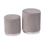 GY-08220 Банкетка велюр серый/хром (2 в 1) d35