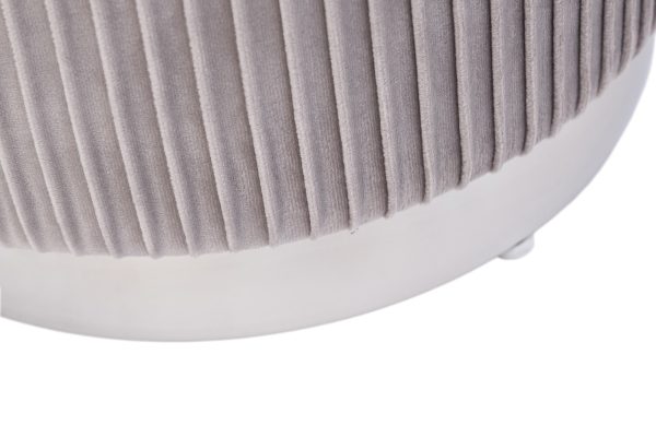 gy-08220-banketka-veljur-seryjhrom-2-v-1-d35549smd30539sm-4 GY-08220 Банкетка велюр серый/хром (2 в 1) d35,5*49см/d30,5*39см — изображение 5