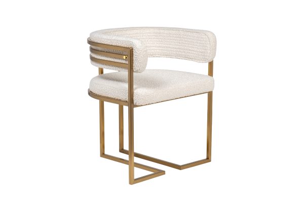 GY-08504 Стул букле бежевый/матовое золото 60*55*73см — изображение 2