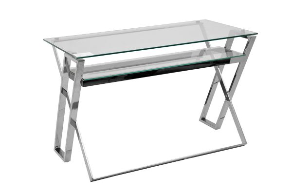 GY-17910 Стол письменный стекло прозр/хром 120*60*78см — изображение 2
