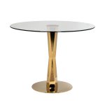 GY-18074 Стол обеденный стекло прозр/золото d.100*76см