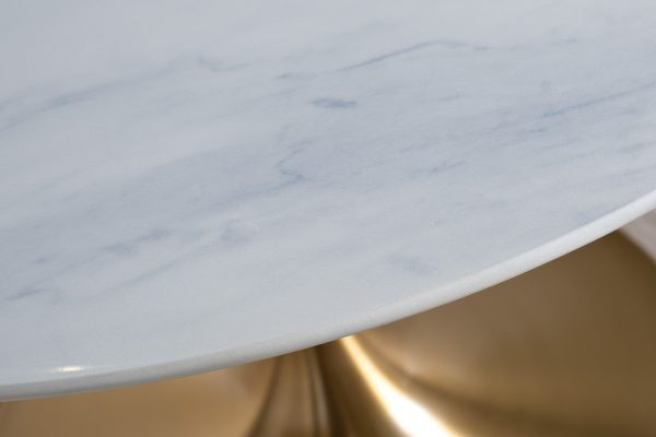 GY-80168 Стол обеденный мрам.стекло/золото 90*90*75см — изображение 2