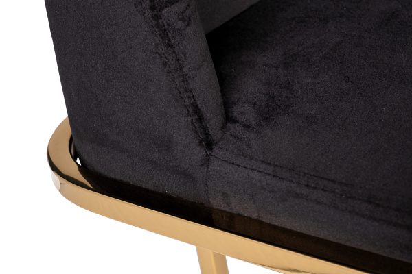 GY-83650 Стул велюр черный/золото 54*56*89см — изображение 3