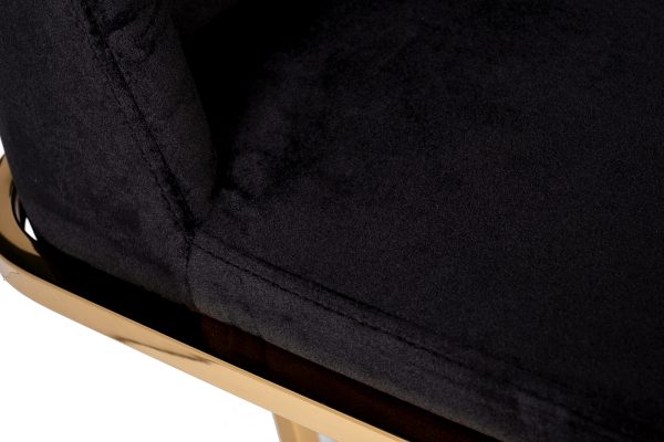 GY-83650 Стул велюр черный/золото 54*56*89см — изображение 4
