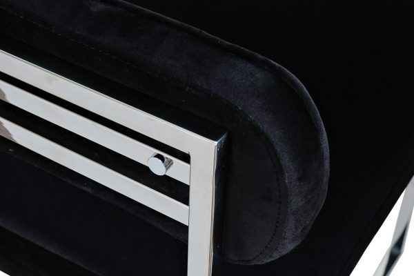 GY-8504STUL-CHERN Стул велюр черный/хром 60*55*73см — изображение 3