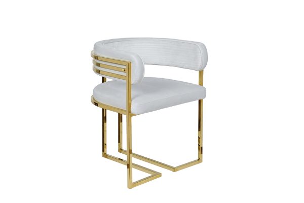 GY-8504STUL-SVSER Стул велюр светло-серый/золото 60*55*73см — изображение 2