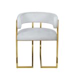 GY-8504STUL-SVSER Стул велюр светло-серый/золото 60*55*73см