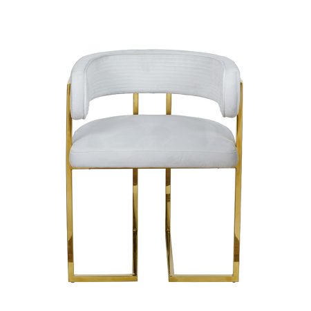 GY-8504STUL-SVSER Стул велюр светло-серый/золото 60*55*73см
