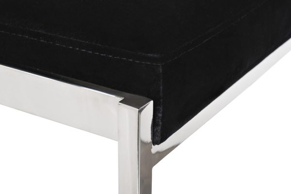 GY-B8216-BL Стул барный, велюр черный/хром  49*55*85см — изображение 3