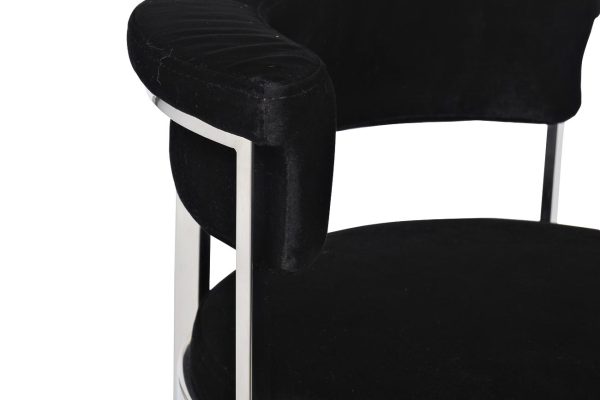 GY-B8216-BL Стул барный, велюр черный/хром  49*55*85см — изображение 4