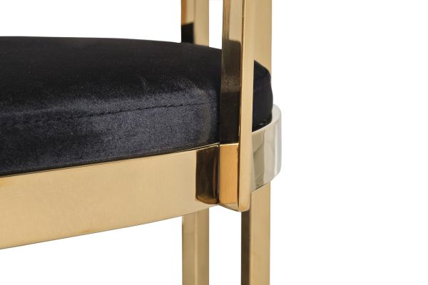 GY-B8216GOLD-BL Стул барный, велюр черный/золото  49*55*85см — изображение 4
