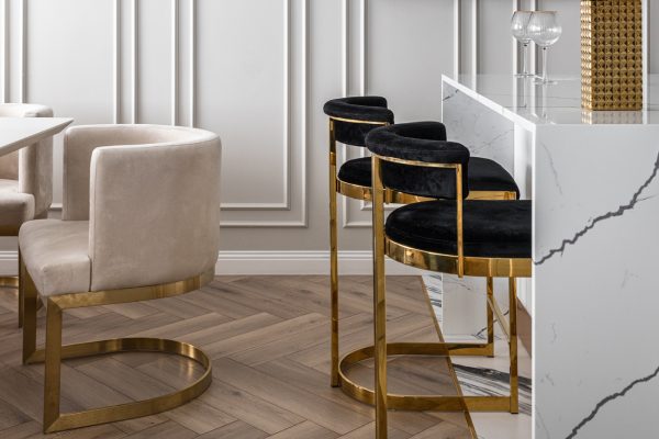 GY-B8216GOLD-BL Стул барный, велюр черный/золото  49*55*85см — изображение 5