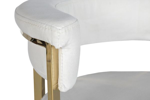 GY-B8216GOLD-LG Стул барный, велюр светло-серый/золото  49*55*85 — изображение 3