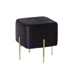 GY-BEN7772GOLD-BL Банкетка велюр черный/золото 42х42х42см