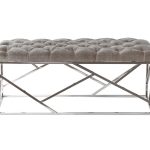 GY-BEN7834-GR Банкетка велюр серый/хром 110*42*46см