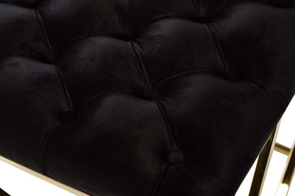 GY-BEN7835GOLD-BL Банкетка велюр черный/золото 110*42*46см — изображение 3