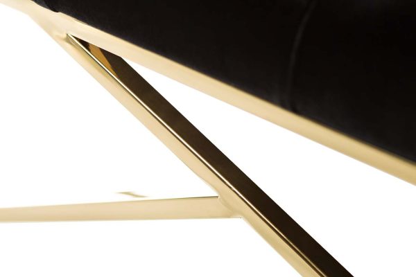 GY-BEN7835GOLD-BL Банкетка велюр черный/золото 110*42*46см — изображение 4