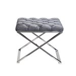 GY-BEN8008-GR Банкетка велюр серый/хром 52*52*45
