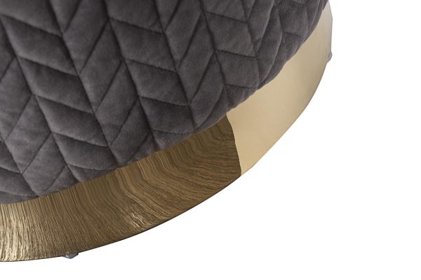 gy-ben8143gold-dg-banketka-veljur-temno-seryjzoloto-d4246sm-1 GY-BEN8143GOLD-DG Банкетка велюр темно-серый/золото d42*46см — изображение 2