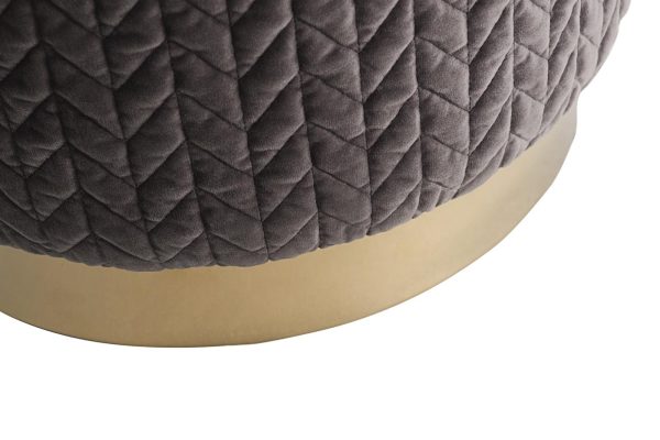 gy-ben8143gold-dg-banketka-veljur-temno-seryjzoloto-d4246sm-2 GY-BEN8143GOLD-DG Банкетка велюр темно-серый/золото d42*46см — изображение 3