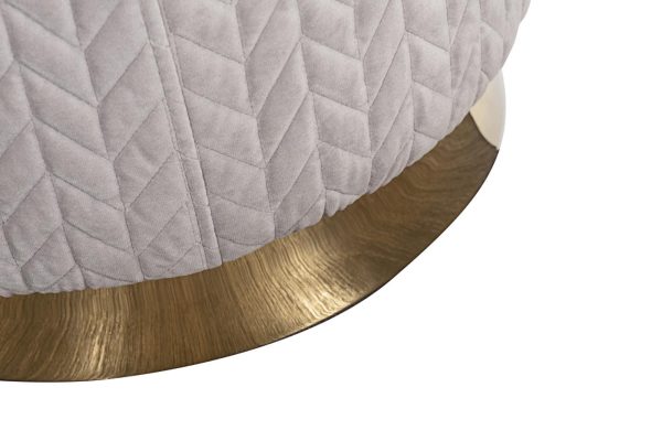 GY-BEN8143GOLD-LG Банкетка велюр светло-серый/золото d42*46см — изображение 2