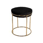 GY-BEN8178GOLD-BL Банкетка велюр черный/золото d38*45см