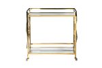 GY-CRT8164GOLD Стол-тележка сервировочн ст.прозр/золото 80*40*83