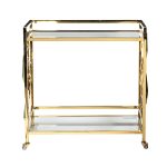 GY-CRT8164GOLD Стол-тележка сервировочн ст.прозр/золото 80*40*83