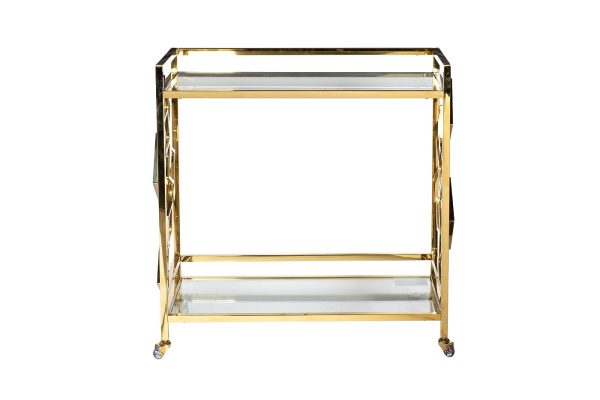 GY-CRT8164GOLD Стол-тележка сервировочн ст.прозр/золото 80*40*83 GY-CRT8164GOLD Стол-тележка сервировочн ст.прозр/золото 80*40*83
