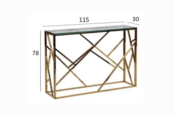 GY-CST2051214GOLD Консоль прозрачное стекло/золото30*115*78см — изображение 5