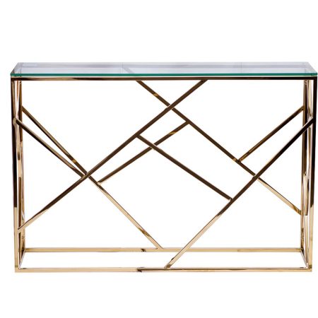 GY-CST2051214GOLD Консоль прозрачное стекло/золото30*115*78см