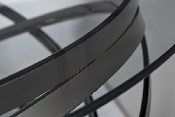 GY-CT8402BL Стол журнальный стекло прозр/темн.хром d120*40см — изображение 2