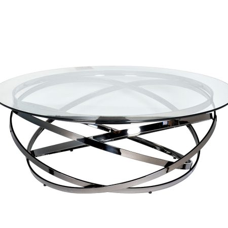 GY-CT8402BL Стол журнальный стекло прозр/темн.хром d120*40см
