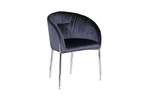 GY-DC8173-DB Стул велюр темно-синий/хром 53*62*83см — изображение 2