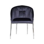 GY-DC8173-DB Стул велюр темно-синий/хром 53*62*83см