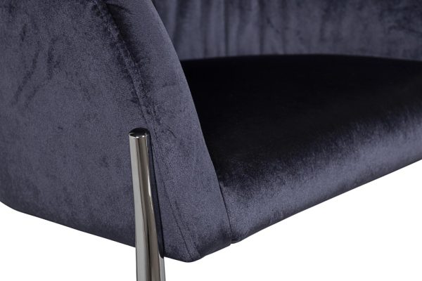 GY-DC8173-DB Стул велюр темно-синий/хром 53*62*83см — изображение 4