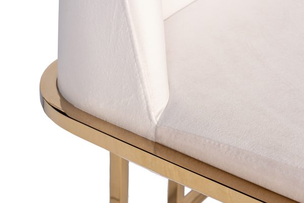GY-DC8365GOLD-CR Стул велюр кремовый/золото 54*56*89см — изображение 3