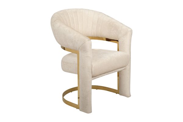 GY-DC8386GOLD-CR Стул велюр кремовый/золото 67*66*85см — изображение 2